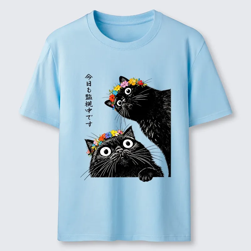 Tokyo-Tiger Flower Crown Black Cat Classic T-Shirt