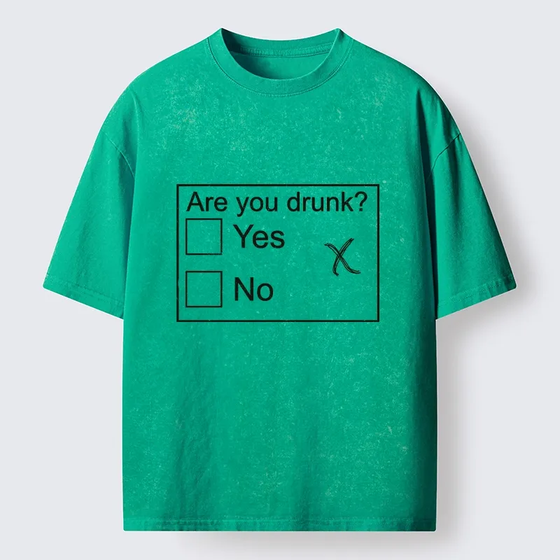Tokyo-Tiger Confused Drunk Checkbox Graphic Washed T-Shirt Sale