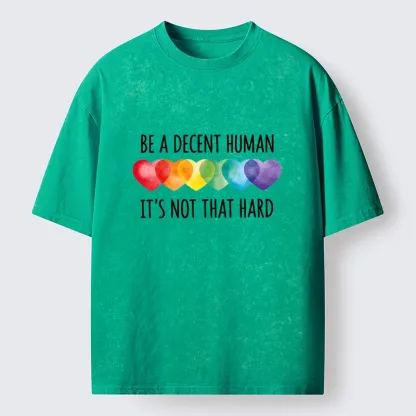 Tokyo-Tiger Be Kind As Rainbow Hearts Remind Us Washed T-Shirt