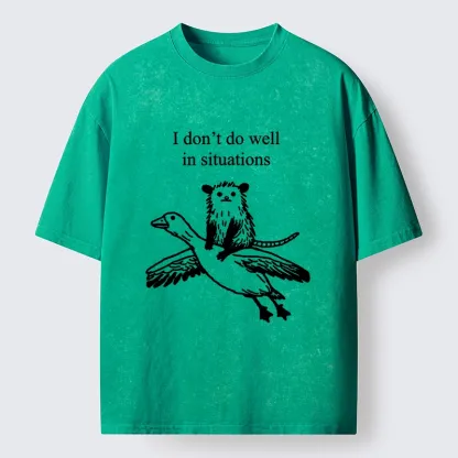Tokyo-Tiger Lost Possum Rides Wild Goose Washed T-Shirt