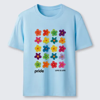 Tokyo-Tiger Colorful Flower Grid For Pride Month Classic T-Shirt