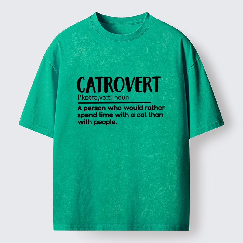 Tokyo-Tiger Catrovert Love Cats Not People Washed T-Shirt