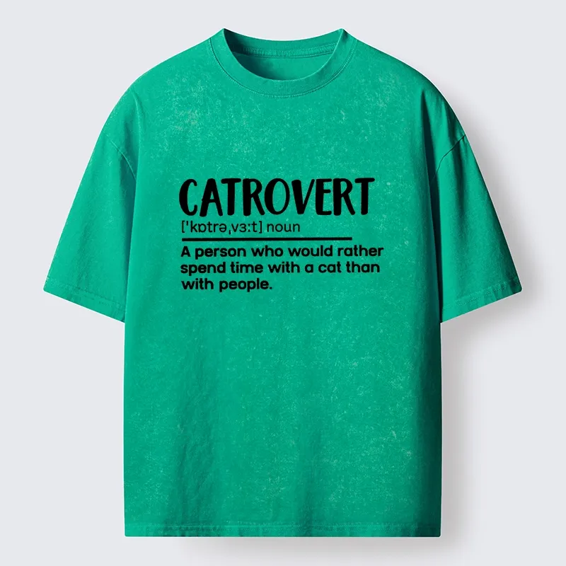Tokyo-Tiger Catrovert Love Cats Not People Washed T-Shirt