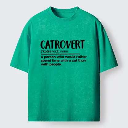 Tokyo-Tiger Catrovert Love Cats Not People Washed T-Shirt