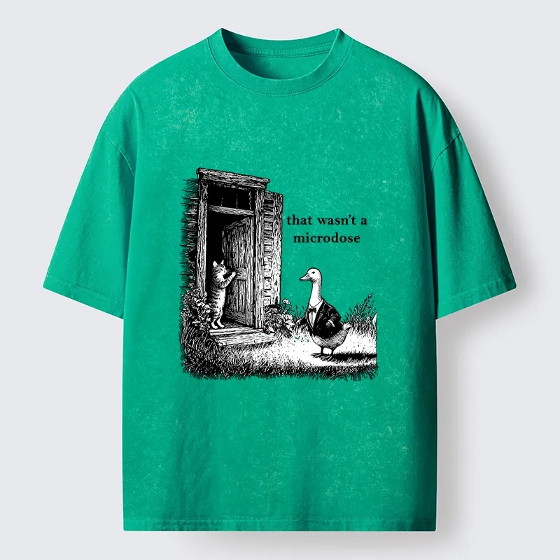 Tokyo-Tiger Funny Cat And Duck Door Joke Washed T-Shirt