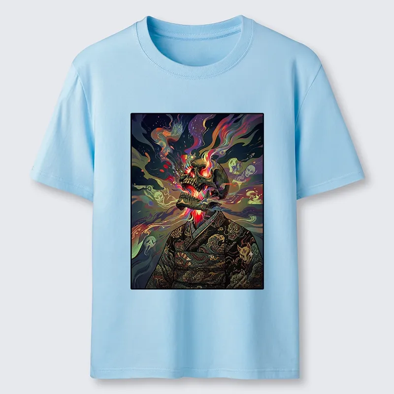 Tokyo-Tiger Colorful Flame Spirits Around Dead Head Classic T-Shirt