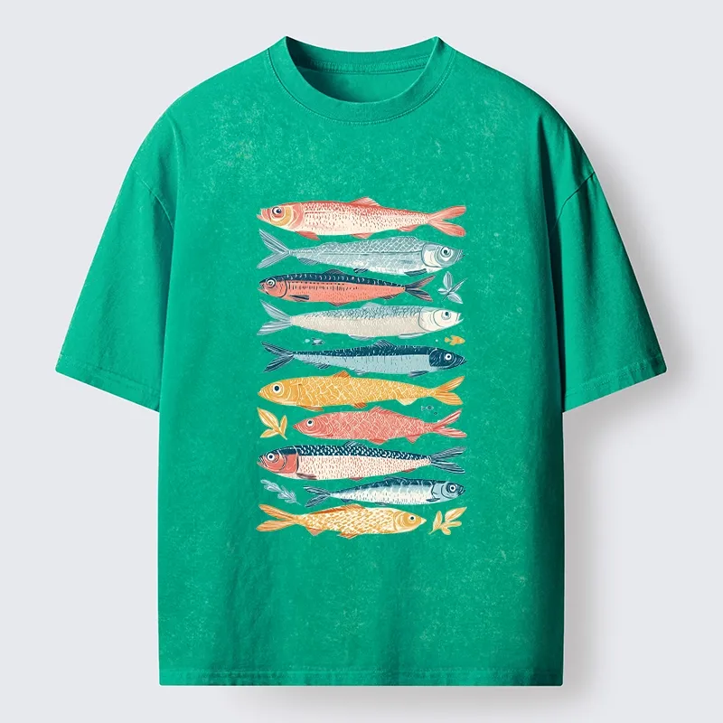 Tokyo-Tiger Beautiful Colorful Fish In The Sea Washed T-Shirt