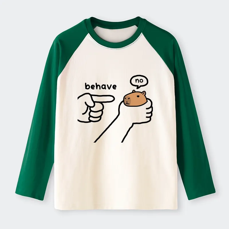 Tokyo-Tiger Dishonest Capybara Raglan Long Sleeve T-shirt