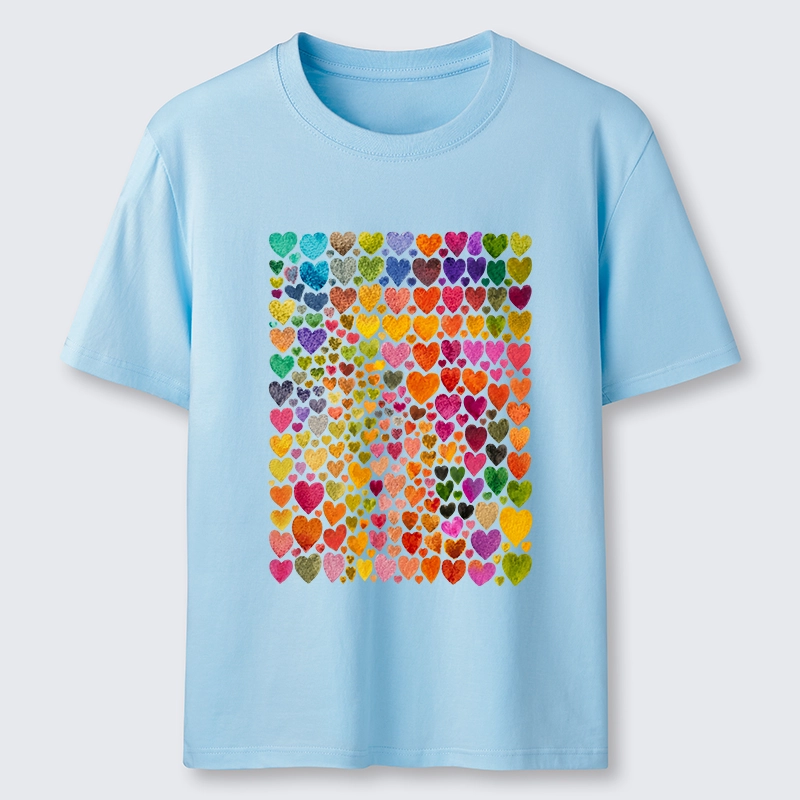 Tokyo-Tiger Rainbow Hearts Fill Full Art Grid Classic T-Shirt