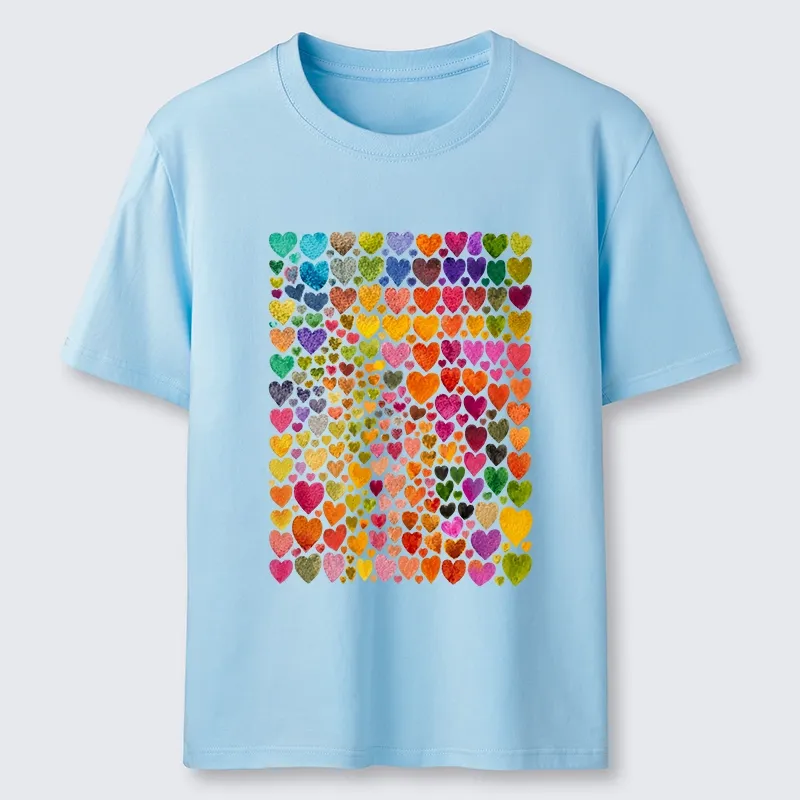 Tokyo-Tiger Rainbow Hearts Fill Full Art Grid Classic T-Shirt