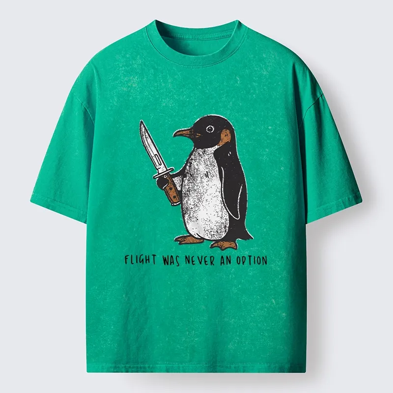 Tokyo-Tiger Do Not Test The Cold Penguin Washed T-Shirt