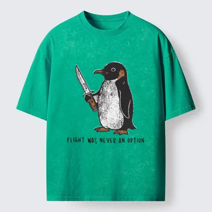 Tokyo-Tiger Do Not Test The Cold Penguin Washed T-Shirt