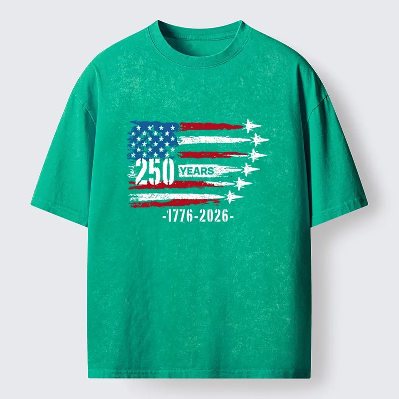 Tokyo-Tiger 250 Years Strong American Flag Washed T-Shirt