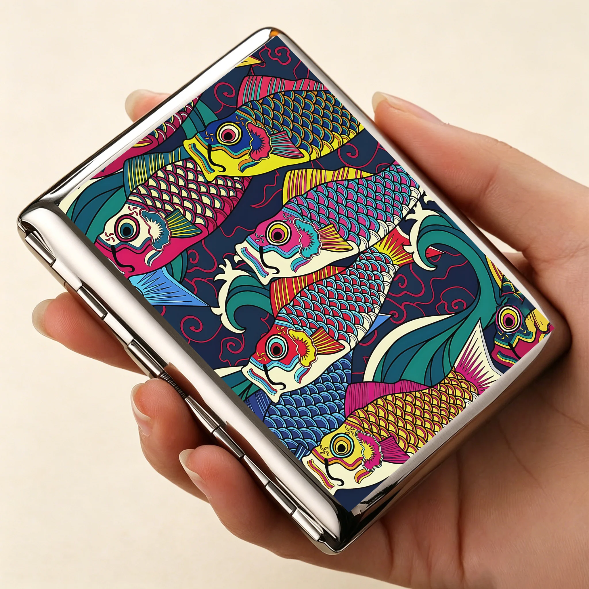 Tokyo-Tiger Colorful Japanese Koinobori Cigarette Case