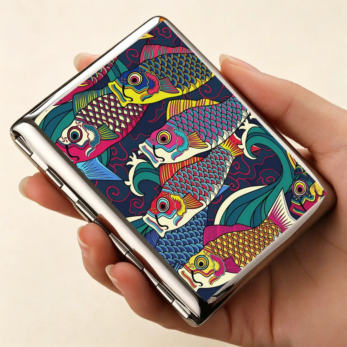 Tokyo-Tiger Colorful Japanese Koinobori Cigarette Case