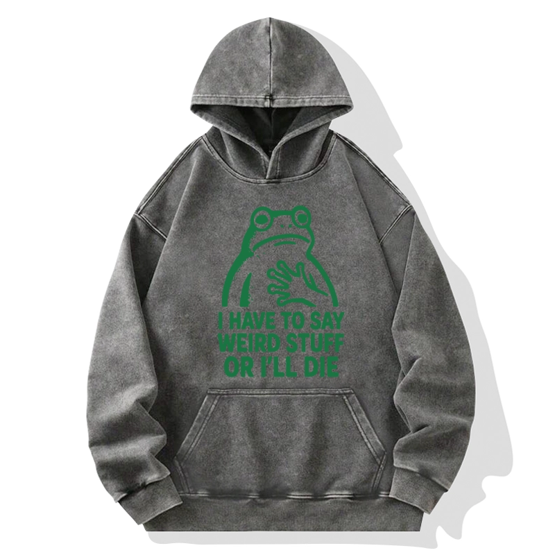 Tokyo-Tiger Weird Frog Funny Meme Washed Hoodie