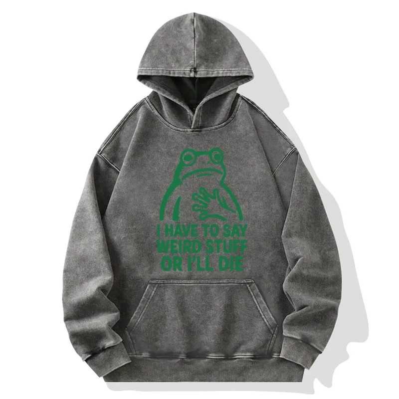 Tokyo-Tiger Weird Frog Funny Meme Washed Hoodie