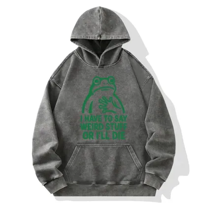 Tokyo-Tiger Weird Frog Funny Meme Washed Hoodie