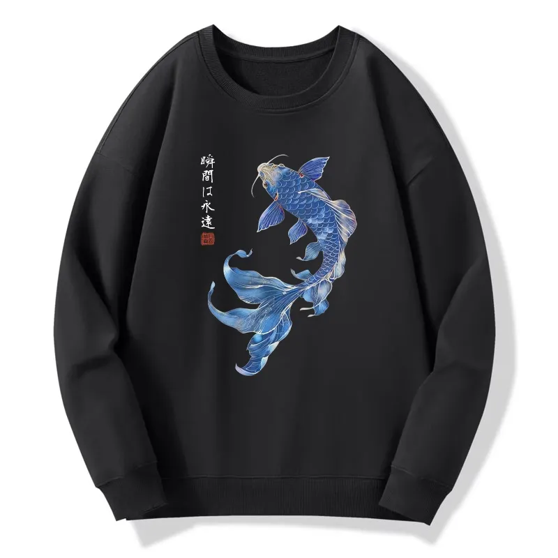 Tokyo-Tiger Lucky Blue Koi Fish Art Classic Sweatshirt