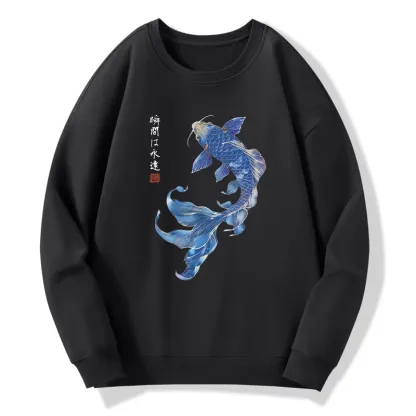 Tokyo-Tiger Lucky Blue Koi Fish Art Classic Sweatshirt