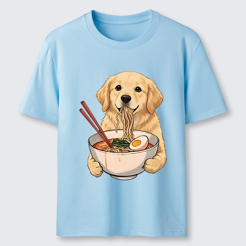 Tokyo-Tiger Golden Retriever Eating Ramen Noodles Classic T-Shirt