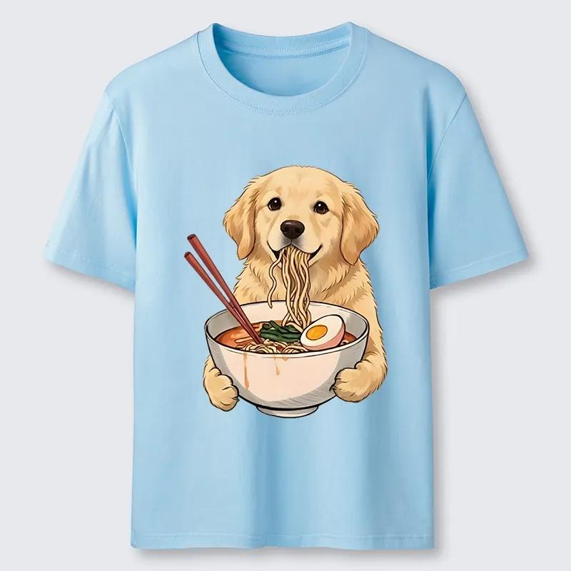 Tokyo-Tiger Golden Retriever Eating Ramen Noodles Classic T-Shirt Sale