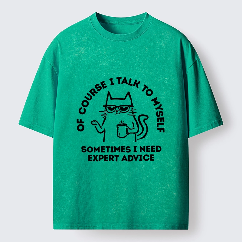 Tokyo-Tiger Cool Cat Needs Expert Self Advice Washed T-Shirt Sale