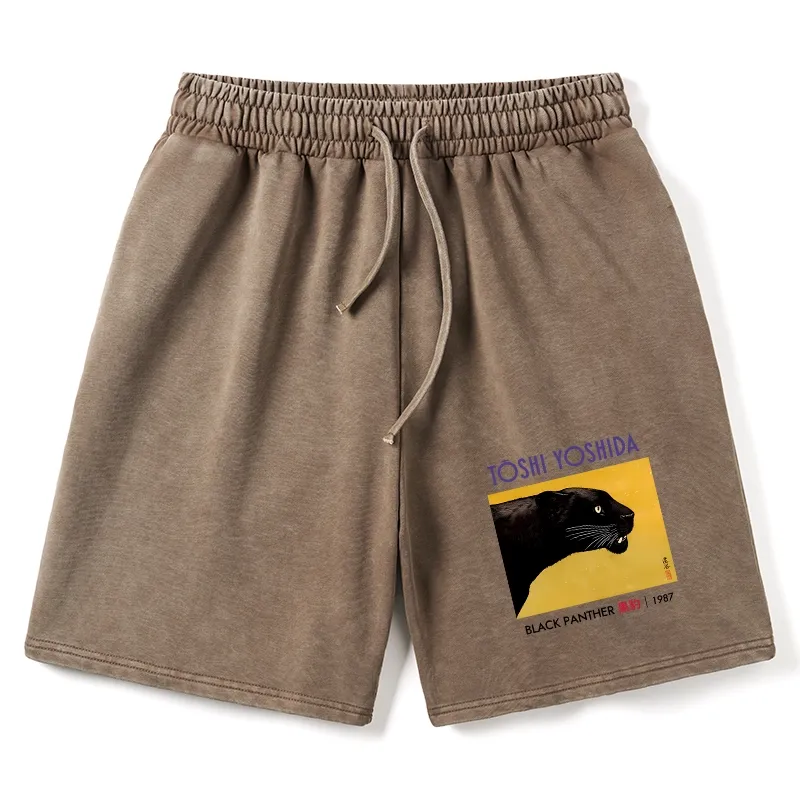 Tokyo-Tiger Black Panther Washed Shorts