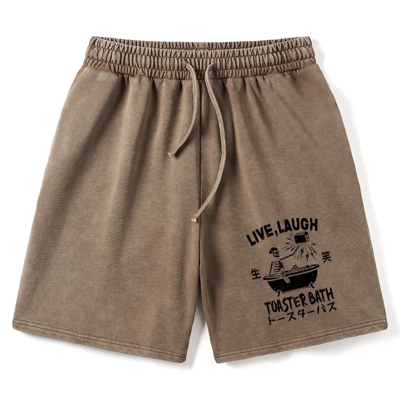 Tokyo-Tiger Funny Electric Shock Skeleton Washed Shorts