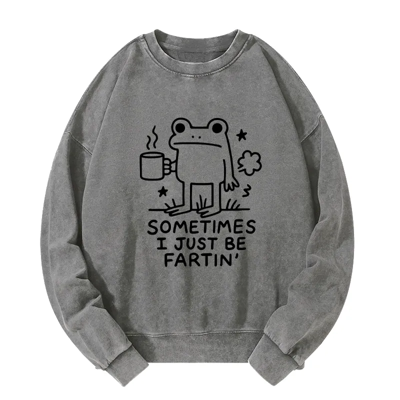 Tokyo-Tiger Sometimes A Frog Just Needs To Fart Washed Sweatshirt