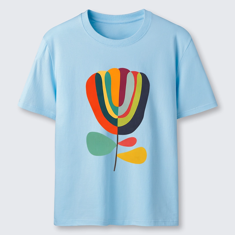Tokyo-Tiger Colorful Flower Minimalist Print Classic T-Shirt