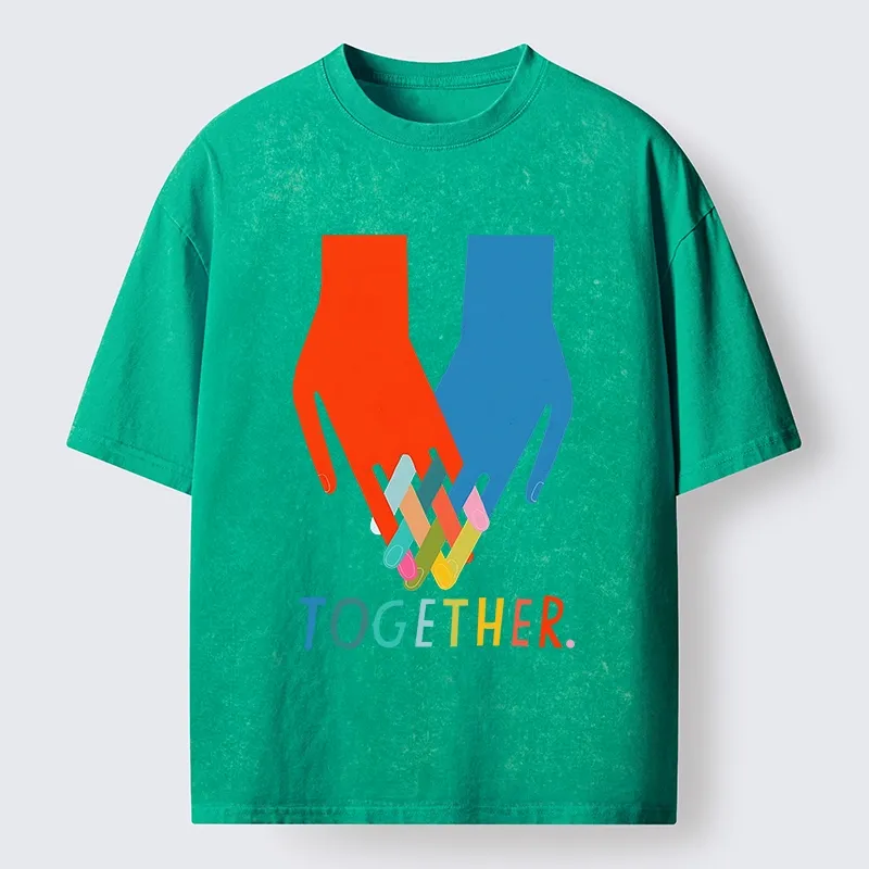 Tokyo-Tiger All Colors Unite As Single Group Washed T-Shirt