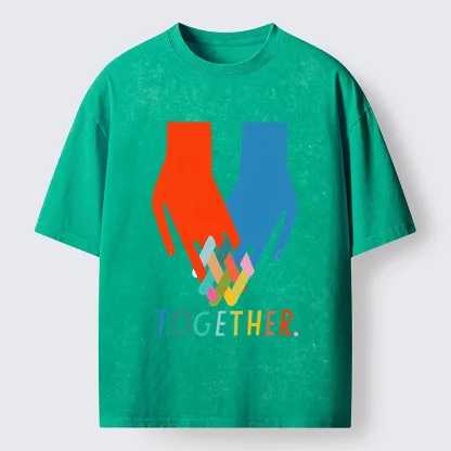 Tokyo-Tiger All Colors Unite As Single Group Washed T-Shirt