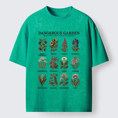 Tokyo-Tiger Lethal Plants With Pretty Blooms Washed T-Shirt