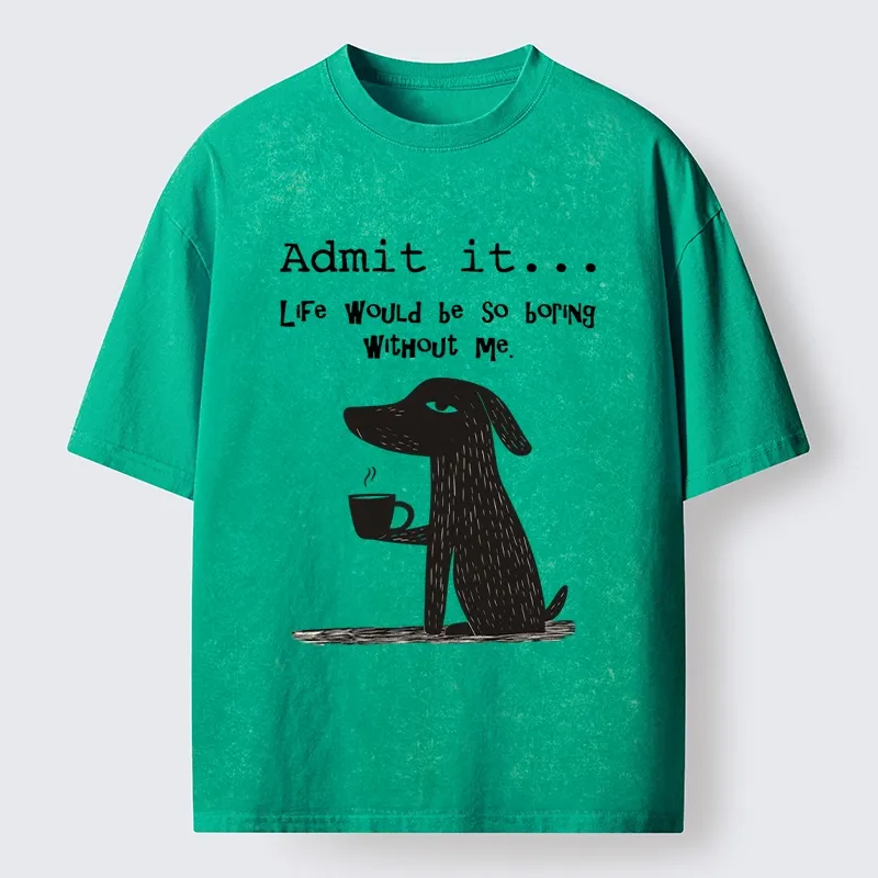 Tokyo-Tiger Life Is Dull Without This Good Boy Washed T-Shirt