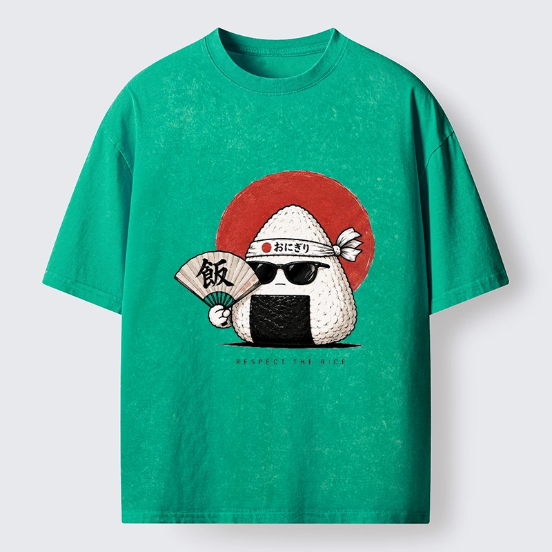 Tokyo-Tiger Respect The Rice Ball Washed T-Shirt