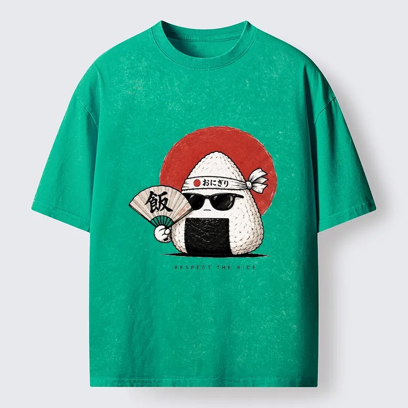Tokyo-Tiger Respect The Rice Ball Washed T-Shirt