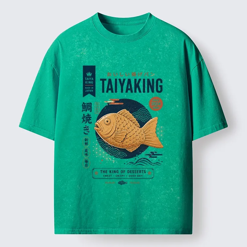 Tokyo-Tiger Taiyaki King Dessert Washed T-Shirt