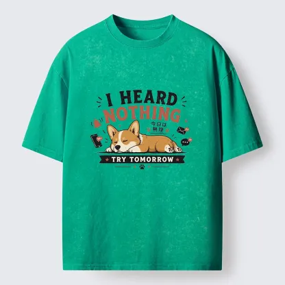 Tokyo-Tiger I Heard Nothing Today Washed T-Shirt