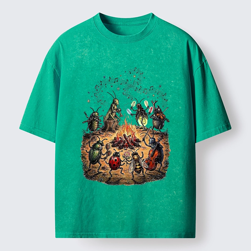 Tokyo-Tiger Bug Band Campfire Jam Washed T-Shirt