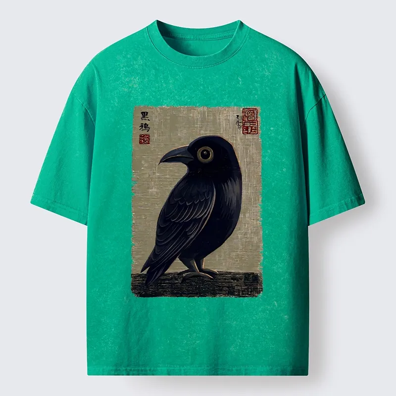Tokyo-Tiger The Black Crow Art Print Washed T-Shirt