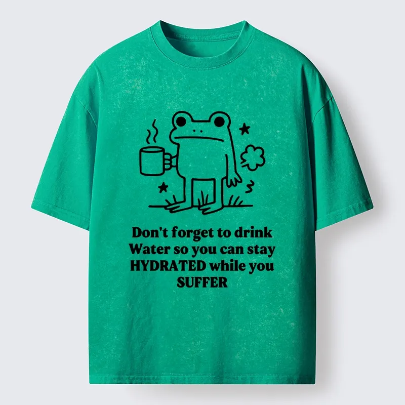 Tokyo-Tiger Frog Says Drink Water Washed T-Shirt Sale