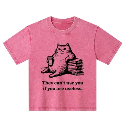 Tokyo-Tiger Cat Proving Uselessness Is A Superpower Kids Washed T-Shirt
