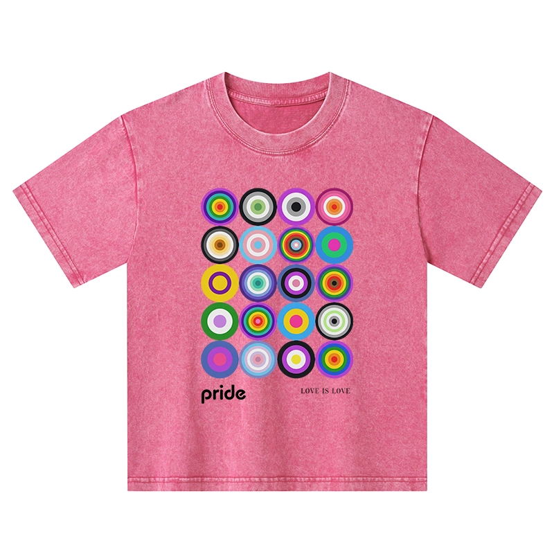 Tokyo-Tiger Every Circle Glows With Inclusive Love Kids Washed T-Shirt