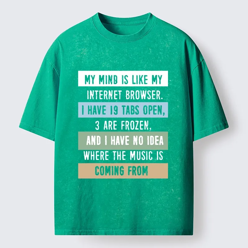 Tokyo-Tiger Funny Brain Tab Meme Washed T-Shirt