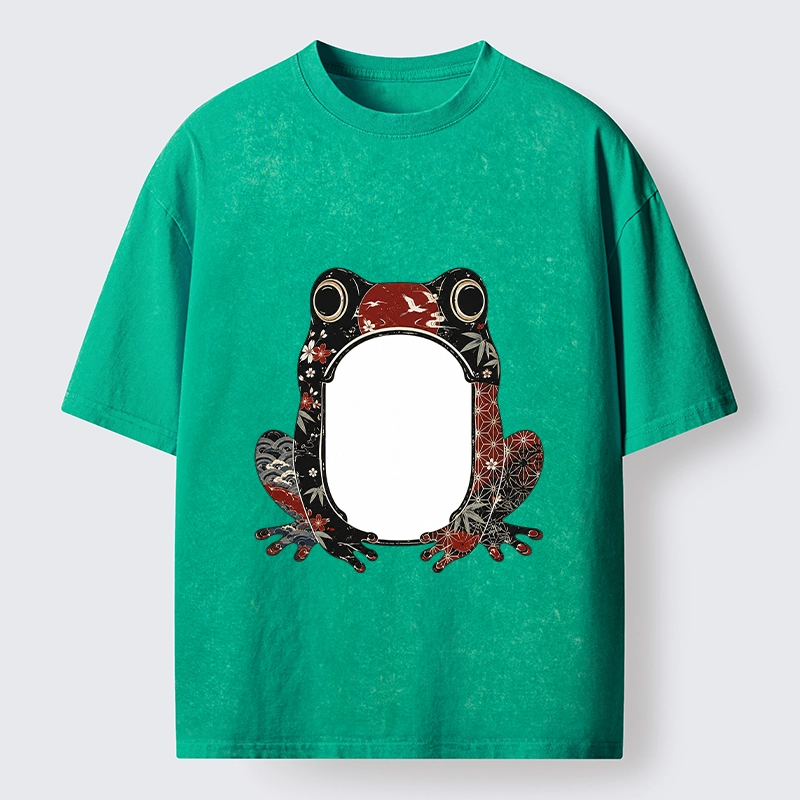 Tokyo-Tiger Retro Sakura Frog Washed T-Shirt