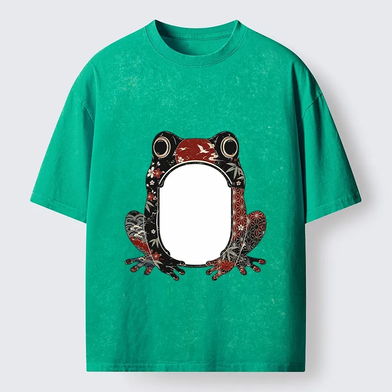 Tokyo-Tiger Retro Sakura Frog Washed T-Shirt
