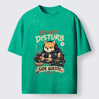 Tokyo-Tiger Do Not Disturb Gamer Shiba Mode Washed T-Shirt