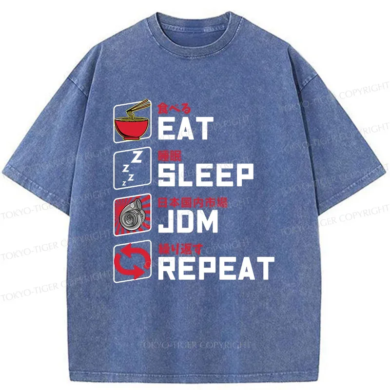 Tokyo-Tiger Happy Daily List Washed T-Shirt