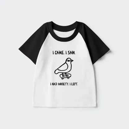 Tokyo-Tiger Funny Meme Bird Just Needs A Break Kids Raglan T-shirt